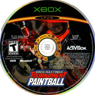 Greg Hastings Tournament Paintball (USA) Game Disc